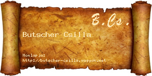 Butscher Csilla névjegykártya
